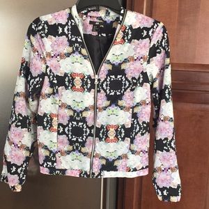 H & M blazer jacket zipper silky